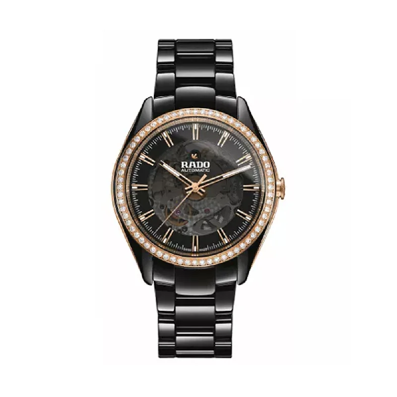 high-tech smartwatch with blood oxygen sensor-Rado HyperChrome Automatic Open Heart Diamonds R32029152 Women Watch