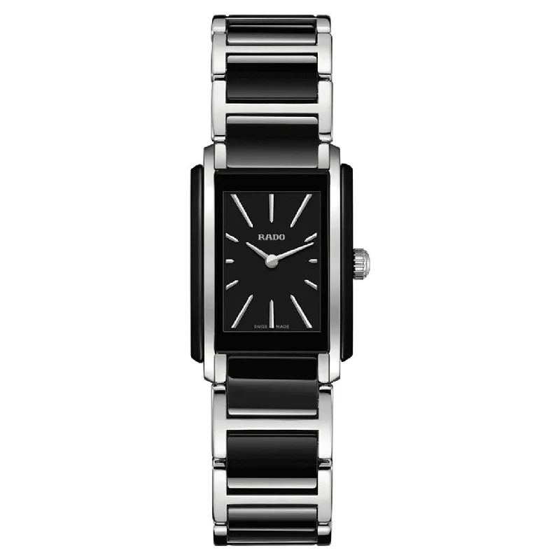 slim watches for elegant wrist styling-Rado Integral Black Dial Women 22.7mm