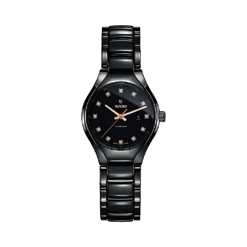 stylish women’s smartwatches with customizable faces-Rado True Automatic Diamonds R27242732 Women Watch