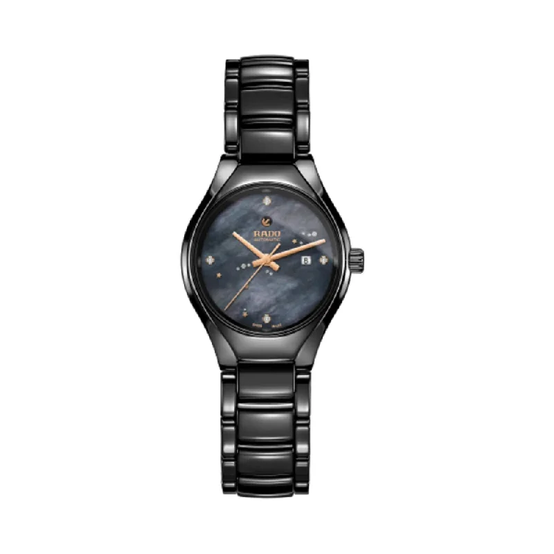 best watches with fitness apps-Rado True Automatic Diamonds R27242842 Women Watch