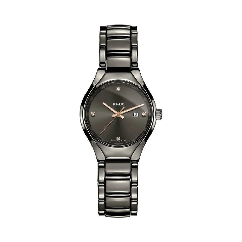 smartwatch with water resistance-Rado True Diamonds R27060712 Women Watch