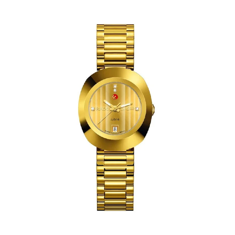 oversized watches with rubber straps-Rado Original Automatic Diamonds R12416773 Women Watch