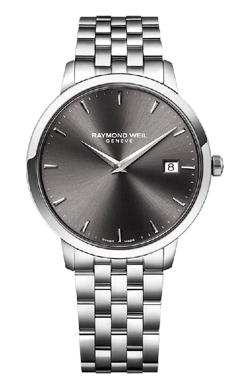 stylish smartwatch for office wear-Raymond Weil Toccata Stainless Steel Gray Dial Date Quartz Mens Watch 5488-ST-60001