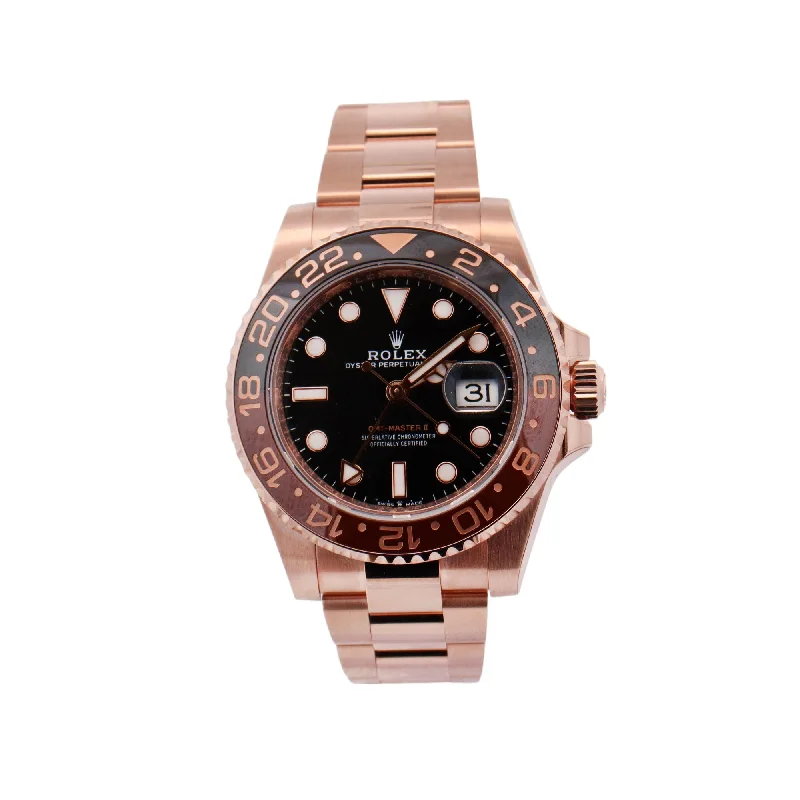 classic leather strap watches-Rolex GMT-Master II 40mm Black Dial Watch Ref# 126715CHNR