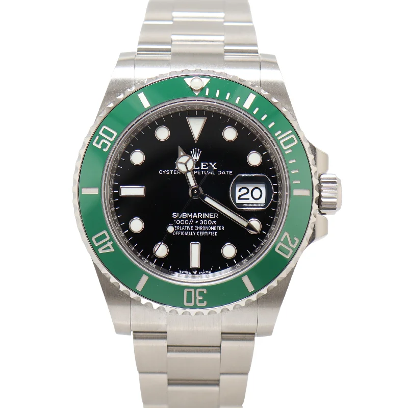 smartwatch with water resistance-Rolex Submariner 41mm Black Dial Watch Ref# 126610LV