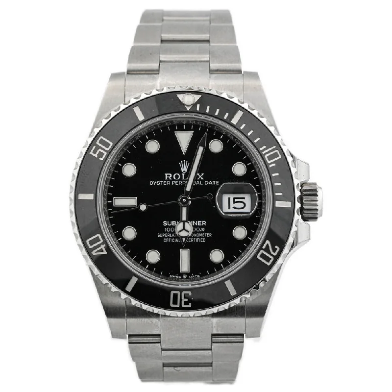 best smartwatches with call function-Rolex Submariner 41mm Black Dot Dial Watch Ref# 126610LN