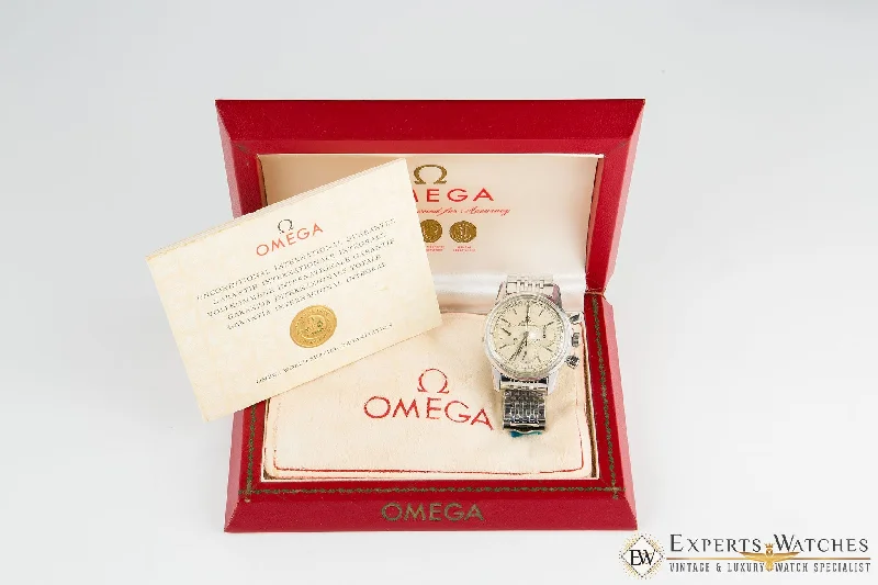 watches with GPS for geocaching-Serviced Vintage Omega SeaMaster Chronograph Cal 321 Watch CK 2947 Box & Papers