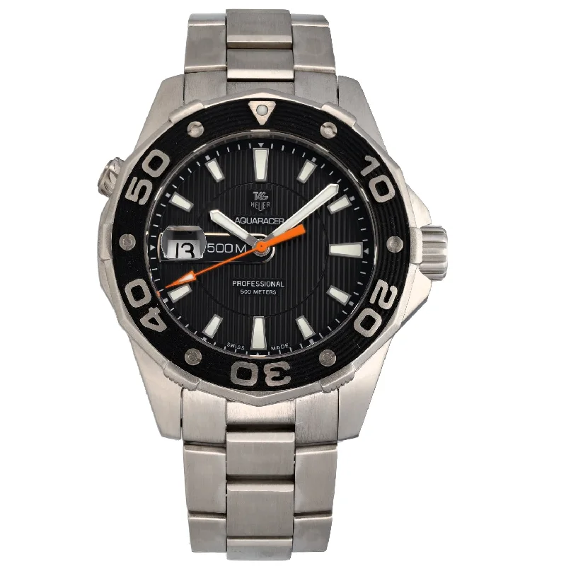 large face watches for men-Tag Heuer Aquaracer WAJ1110 43mm Stainless Steel Watch