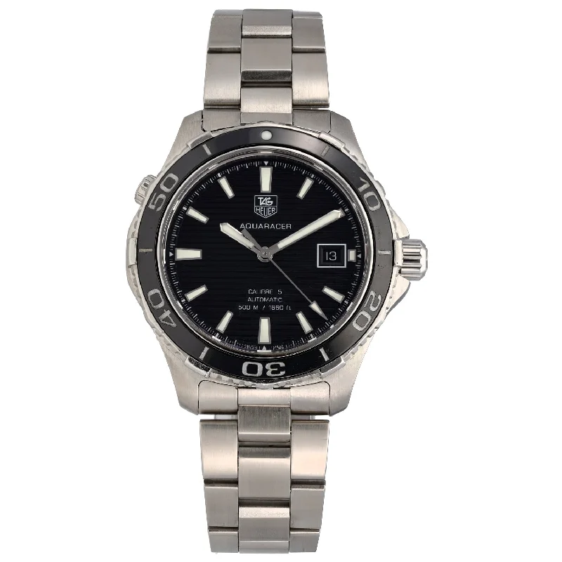 waterproof watches with long battery life-Tag Heuer Aquaracer WAK2110 40mm Stainless Steel Watch