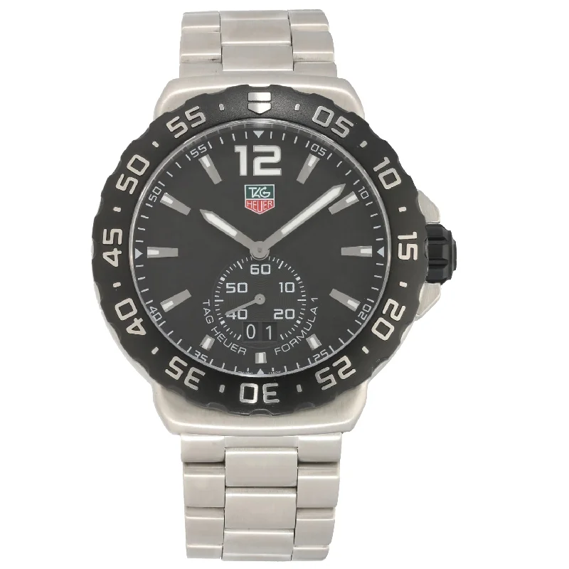 watches with tachymeter for speed calculation-Tag Heuer Formula 1 WAU1110 42mm Stainless Steel Watch