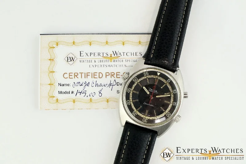 mechanical watches for precision lovers-Serviced Vintage 1968 Omega SeaMaster ChronoStop Chronograph 145.008 Watch 41MM